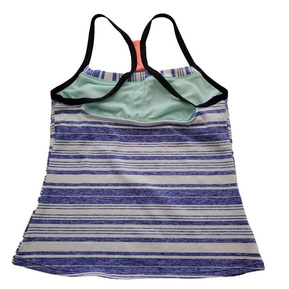 Nike 10 Tankini Swim Top Racer Back blue white - Picture 2 of 6